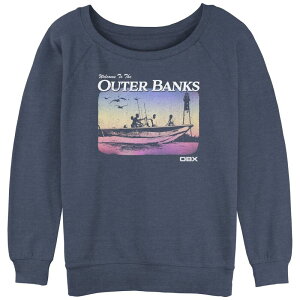 �A�j���L�����N�^�[ ���f�B�[�X �g�b�v�X T�V���c �p�C�� �O���t�B�b�N Licensed Character Juniors' Welcome To The Outer Bankslouchy Terry Graphic Pullover Blue Heather �w�U�[