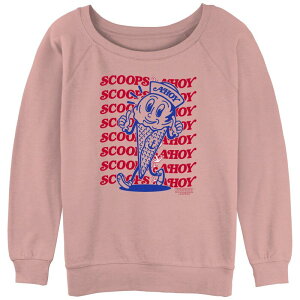 �A�j���L�����N�^�[ ���f�B�[�X �g�b�v�X T�V���c �p�C�� �O���t�B�b�N Licensed Character Juniors' Stranger Thingscoops Ahoy Slouchy Terry Graphic Pullover Desert Pink �s���N