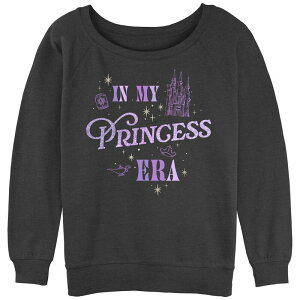 �f�B�Y�j�[ ���f�B�[�X �g�b�v�X T�V���c �p�C�� �O���t�B�b�N Disney Princesses Juniors' In My Princess Era Slouchy Terry Graphic Pullover Charcoal Heather �`���R�[��
