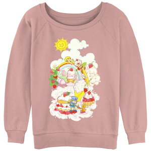 �A�j���L�����N�^�[ ���f�B�[�X �g�b�v�X T�V���c �p�C�� �O���t�B�b�N Licensed Character Juniors' Strawberry Shortcake Desserts Paradise Slouchy Terry Graphic Pullover Desert Pink �s���N