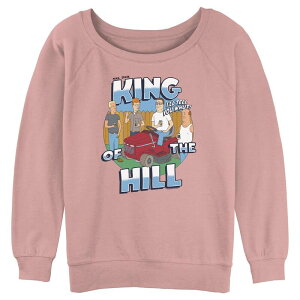 �A�j���L�����N�^�[ ���f�B�[�X �g�b�v�X T�V���c �p�C�� �O���t�B�b�N Licensed Character Juniors' King Of The Hill Garden Reunion Slouchy Terry Graphic Pullover Desert Pink �s���N
