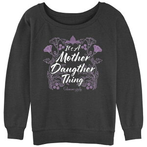 �A�j���L�����N�^�[ ���f�B�[�X �g�b�v�X T�V���c �p�C�� �O���t�B�b�N Licensed Character Juniors' Gilmore Girls It's A Mother Daughter Thing Slouchy Terry Graphic Pullover Charcoal Heather �`���R�[��
