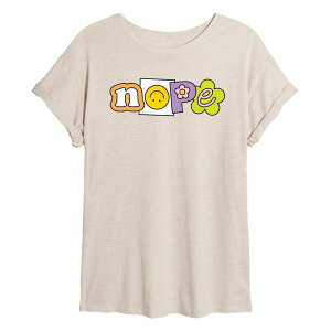 �A�j���L�����N�^�[ ���f�B�[�X �g�b�v�X T�V���c �O���t�B�b�N Licensed Character Juniors' Nope Oversized Graphic Tee Beige �x�[�W��