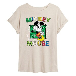 �f�B�Y�j�[ ���f�B�[�X �g�b�v�X T�V���c �O���t�B�b�N Disney's Mickey Mouse Juniors' Cartoon Pop Oversized Graphic Tee Beige �x�[�W��