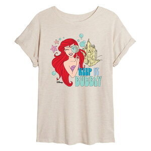 �f�B�Y�j�[ ���f�B�[�X �g�b�v�X T�V���c Disney Princess Ariel Juniors' Keep It Bubbly Oversized Tee Beige �x�[�W��