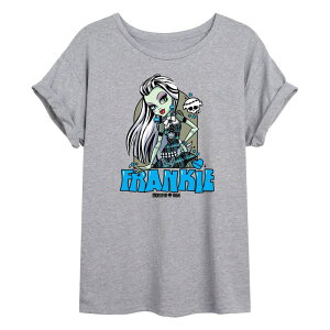 �A�j���L�����N�^�[ ���f�B�[�X �g�b�v�X T�V���c Licensed Character Juniors' Monster High Alumni Frankie Stein Oversized Tee Heather Gray �O���[