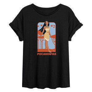 �f�B�Y�j�[ ���f�B�[�X �g�b�v�X T�V���c Disney Princess Pocahontas Juniors' Oversized Tee Black �u���b�N