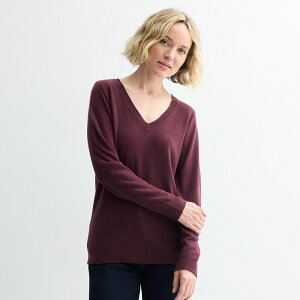 �N���t�g���o���[ ���f�B�[�X �A�E�^�[ �j�b�g�E�Z�[�^�[ V�l�b�N Women's Croft & Barrow Thextra Soft V-Neck Sweater Magma