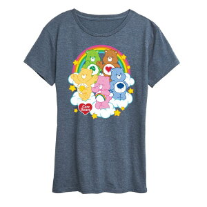 �A�j���L�����N�^�[ ���f�B�[�X �g�b�v�X T�V���c �O���t�B�b�N Licensed Character Women's Care Bears Group On Clouds Graphic Tee Blue �u���[