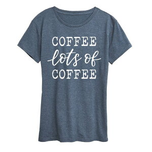 �A�j���L�����N�^�[ ���f�B�[�X �g�b�v�X T�V���c �O���t�B�b�N Licensed Character Women's Coffee Lots Of Coffee Graphic Tee Heather Blue �w�U�[