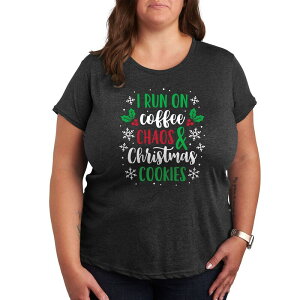 �A�j���L�����N�^�[ ���f�B�[�X �g�b�v�X T�V���c �v���X�T�C�Y �O���t�B�b�N Licensed Character Plus Coffee Chaos Christmas Cookies Graphic Tee Heather Charcoal �`���R�[��