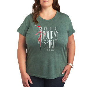 �f�B�Y�j�[ ���f�B�[�X �g�b�v�X T�V���c �v���X�T�C�Y �O���t�B�b�N Disney's Nightmare Before Christmas Plus In My Bones Graphic Tee Heather Juniper �w�U�[