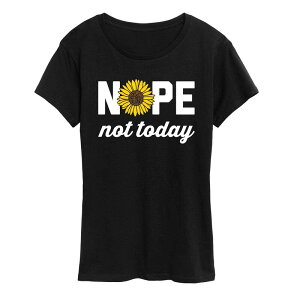 �A�j���L�����N�^�[ ���f�B�[�X �g�b�v�X T�V���c �O���t�B�b�N Licensed Character Women's Nope Notoday Sunflower Graphic Tee Black �u���b�N
