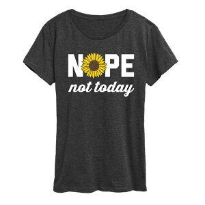 �A�j���L�����N�^�[ ���f�B�[�X �g�b�v�X T�V���c �O���t�B�b�N Licensed Character Women's Nope Notoday Sunflower Graphic Tee Heather Charcoal �`���R�[��