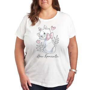 �f�B�Y�j�[ ���f�B�[�X �g�b�v�X T�V���c �v���X�T�C�Y �O���t�B�b�N Disney's The Aristocats Marie Plus Romantic Graphic Tee White �z���C�g