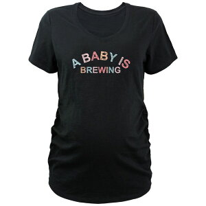 �A���u�����f�b�h ���f�B�[�X �g�b�v�X T�V���c V�l�b�N �}�^�j�e�B Unbranded Maternity A Baby Is Brewing V-Neck Tee Black �u���b�N