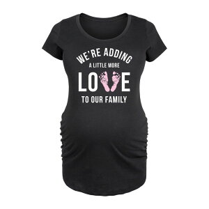 �A�j���L�����N�^�[ ���f�B�[�X �g�b�v�X T�V���c �}�^�j�e�B �O���t�B�b�N Licensed Character Maternity Adding More Love Tour Family Graphic Tee Black �u���b�N