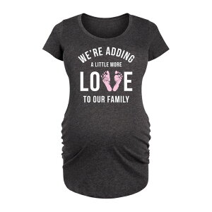 �A�j���L�����N�^�[ ���f�B�[�X �g�b�v�X T�V���c �}�^�j�e�B �O���t�B�b�N Licensed Character Maternity Adding More Love Tour Family Graphic Tee Heather Charcoal �`���R�[��
