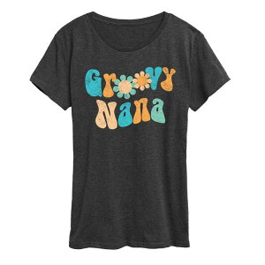 �A�j���L�����N�^�[ ���f�B�[�X �g�b�v�X T�V���c �O���t�B�b�N Licensed Character Women's Groovy Nana Graphic Tee Heather Charcoal �`���R�[��