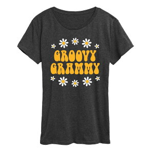 �A�j���L�����N�^�[ ���f�B�[�X �g�b�v�X T�V���c �O���t�B�b�N Licensed Character Women's Groovy Grammy Graphic Tee Heather Charcoal �`���R�[��