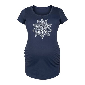 �A���u�����f�b�h ���f�B�[�X �g�b�v�X T�V���c �}�^�j�e�B �O���t�B�b�N Unbranded Maternity Mandala Lotus White Graphic Tee Navy �l�C�r�[