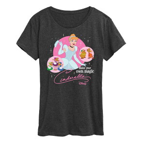 �f�B�Y�j�[ ���f�B�[�X �g�b�v�X T�V���c �O���t�B�b�N Disney's Cinderella Women's Magic Graphic Tee Heather Charcoal �`���R�[��