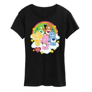 �A�j���L�����N�^�[ ���f�B�[�X �g�b�v�X T�V���c �O���t�B�b�N Licensed Character Women's Care Bears Group On Clouds Graphic Tee Black �u���b�N