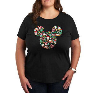 �f�B�Y�j�[ ���f�B�[�X �g�b�v�X T�V���c �v���X�T�C�Y �O���t�B�b�N Disney's Mickey Mouse Plus Christmasilhouette Graphic Tee Black �u���b�N