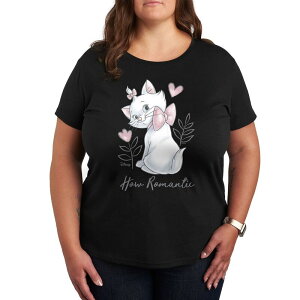 �f�B�Y�j�[ ���f�B�[�X �g�b�v�X T�V���c �v���X�T�C�Y �O���t�B�b�N Disney's The Aristocats Marie Plus Romantic Graphic Tee Black �u���b�N