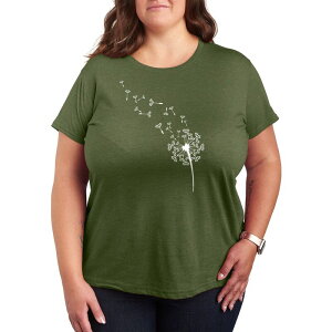 �A�j���L�����N�^�[ ���f�B�[�X �g�b�v�X T�V���c �v���X�T�C�Y �O���t�B�b�N Licensed Character Plusize Dandelion Seeds Graphic Tee Olive Green �O���[��
