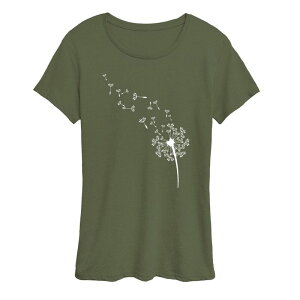 �A�j���L�����N�^�[ ���f�B�[�X �g�b�v�X T�V���c �O���t�B�b�N Licensed Character Women's Dandelion Seeds Graphic Tee Burnt Olive �I���[�u