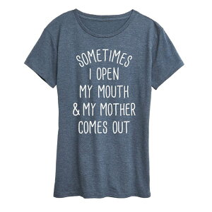 �A���u�����f�b�h ���f�B�[�X �g�b�v�X T�V���c �O���t�B�b�N Unbranded Women'sometimes I Open My Mouth Mother Graphic Tee Heather Blue �w�U�[
