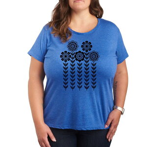 �A���u�����f�b�h ���f�B�[�X �g�b�v�X T�V���c �v���X�T�C�Y �O���t�B�b�N Unbranded Pluscandinavian Flowers Graphic Tee Heatheroyal Blue �w�U�[