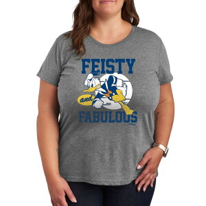 �f�B�Y�j�[ ���f�B�[�X �g�b�v�X T�V���c �v���X�T�C�Y �O���t�B�b�N Disney's Donalduck Plus Feisty Fabulous Graphic Tee Heather Gray �O���[
