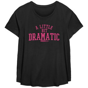 �A�j���L�����N�^�[ ���f�B�[�X �g�b�v�X T�V���c �v���X�T�C�Y �O���t�B�b�N Licensed Character Plusize Mean Girls A Little Bit Dramatic Scoop Hem Flow Graphic Tee Black �u���b�N