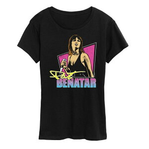 �A�j���L�����N�^�[ ���f�B�[�X �g�b�v�X T�V���c �O���t�B�b�N Licensed Character Women's Pat Benatar Cameo Graphic Tee Black �u���b�N