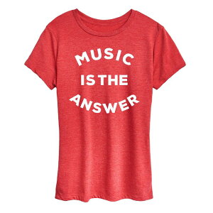�A���u�����f�b�h ���f�B�[�X �g�b�v�X T�V���c �O���t�B�b�N Unbranded Women's Music is the Answer Graphic Tee Heathered �w�U�[