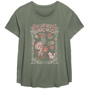�A�j���L�����N�^�[ ���f�B�[�X �g�b�v�X T�V���c �v���X�T�C�Y �O���t�B�b�N Licensed Character Plusize Strawberry Shortcake I Like You Berry Much Graphic Tee Sage �Z�[�W