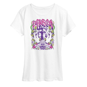 �A�j���L�����N�^�[ ���f�B�[�X �g�b�v�X T�V���c �O���t�B�b�N Licensed Character Women's Pink Floyd Psychedelic Graphic Tee White �z���C�g