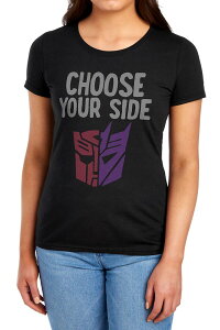 �A�j���L�����N�^�[ ���f�B�[�X �g�b�v�X T�V���c �O���t�B�b�N Licensed Character Juniors' Transformers Choose Your Side Graphic Tee Black �u���b�N