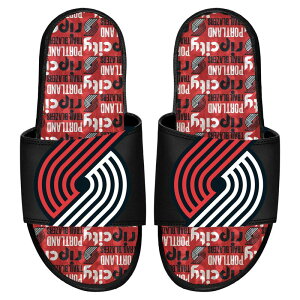 yz ACXCh Y T_ V[Y ISlide Portland Trail Blazers Team Pattern Gel Slide Sandals Trb Black