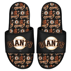 yz ACXCh Y T_ V[Y ISlide San Francisco Giants Team Pattern Gel Slide Sandals Gnt Black