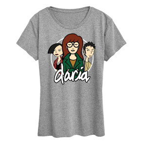 �A�j���L�����N�^�[ ���f�B�[�X �g�b�v�X T�V���c �O���t�B�b�N Licensed Character Women's Daria Jane Trent Graphic Tee Heather Gray �O���[