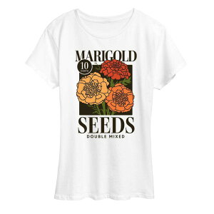 �A�j���L�����N�^�[ ���f�B�[�X �g�b�v�X T�V���c �O���t�B�b�N Licensed Character Women's Marigold Seeds Graphic Tee White �z���C�g