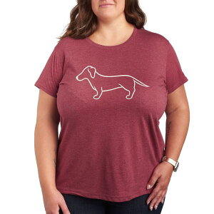 �A�j���L�����N�^�[ ���f�B�[�X �g�b�v�X T�V���c �v���X�T�C�Y �O���t�B�b�N Licensed Character Plus Dachshund Line Drawingraphic Tee Heathered �w�U�[