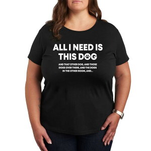 �A�j���L�����N�^�[ ���f�B�[�X �g�b�v�X T�V���c �v���X�T�C�Y �O���t�B�b�N Licensed Character Plus All I Need Is This Dographic Tee Black �u���b�N