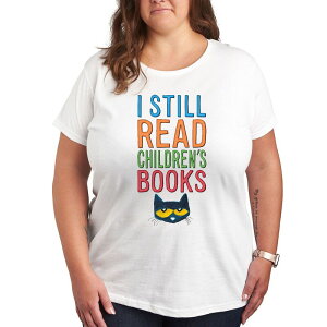 �A�j���L�����N�^�[ ���f�B�[�X �g�b�v�X T�V���c �v���X�T�C�Y �O���t�B�b�N Licensed Character Plus Pete The Cat I Still Read Books Graphic Tee White �z���C�g