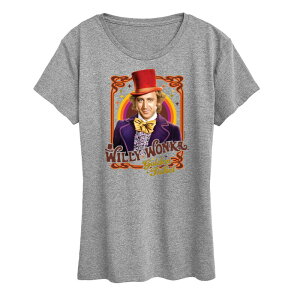 �A�j���L�����N�^�[ ���f�B�[�X �g�b�v�X T�V���c �O���t�B�b�N Licensed Character Women's Willy Wonkand the Chocolate Factory Willy Wonka Frame Graphic Tee Heather Grey �O���[
