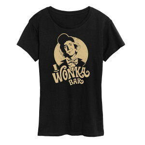 �A�j���L�����N�^�[ ���f�B�[�X �g�b�v�X T�V���c �O���t�B�b�N Licensed Character Women's Willy Wonkand the Chocolate Factory Wonka Bar Graphic Tee Black �u���b�N