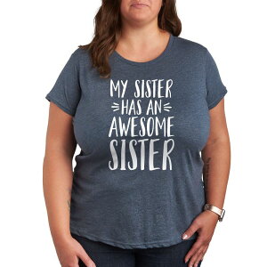 �A�j���L�����N�^�[ ���f�B�[�X �g�b�v�X T�V���c �v���X�T�C�Y �O���t�B�b�N Licensed Character Plus My Sister Has Awesome Sister Graphic Tee Heather Blue �w�U�[